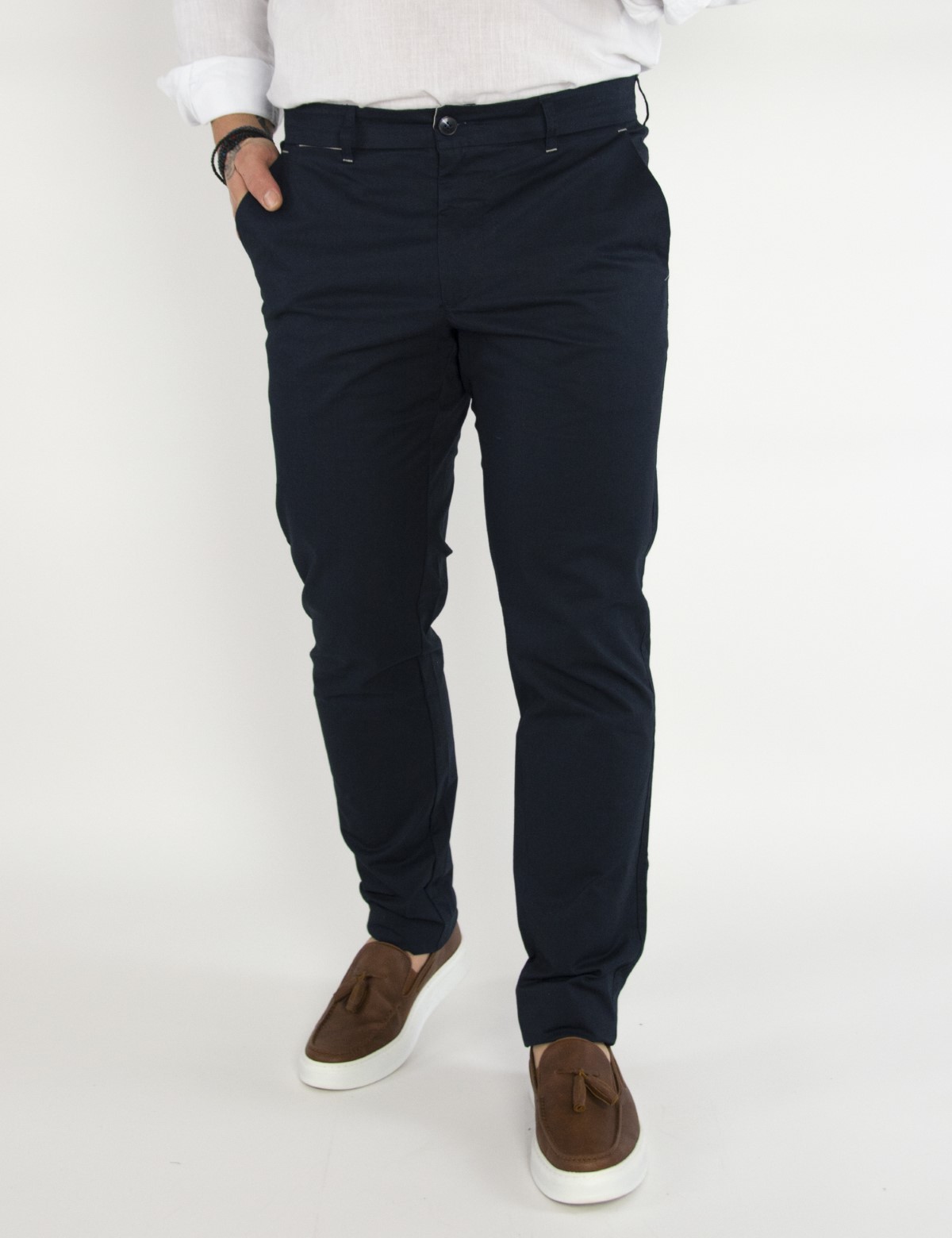 Trial ανδρικό μπλε υφασμάτινο Chinos παντελόνι 23 LoganB φωτογραφία